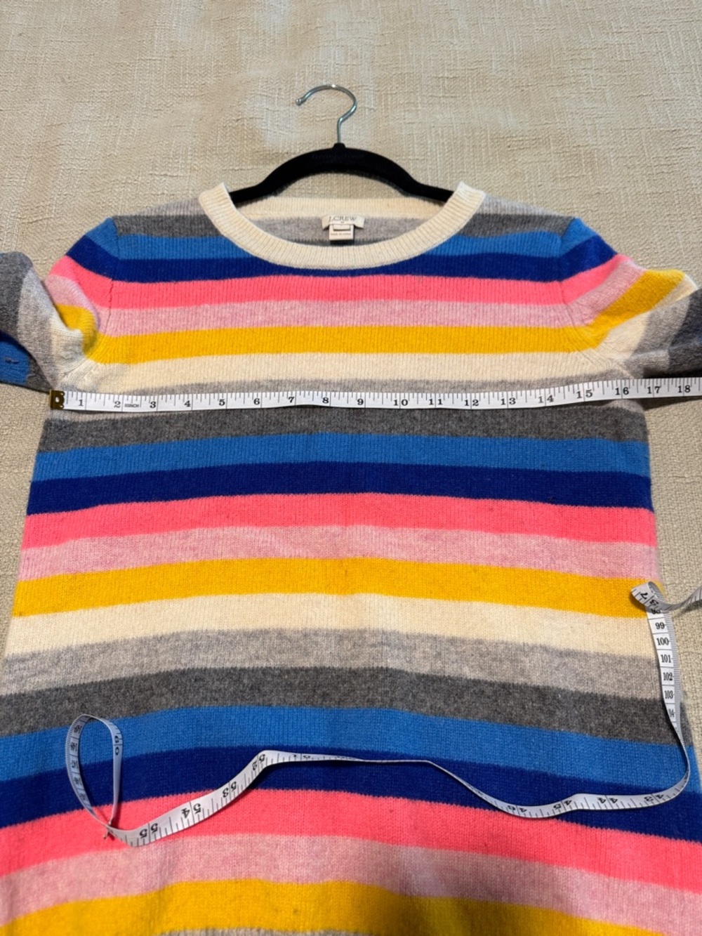 J. Crew Multicolor Stripe Crewneck Sweater - lamb wool blend - Picture 4 of 5